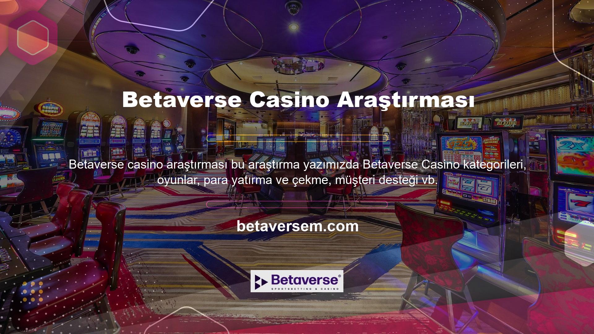 gibi Betaverse Casino ile ilgili tüm detayları paylaşacağız